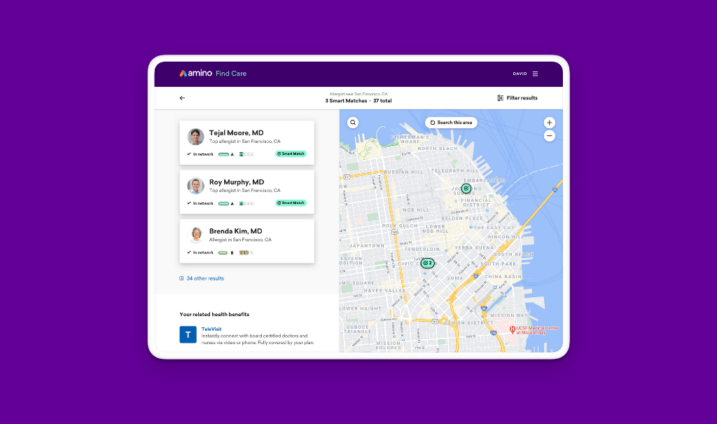 Visual updates to Find Care interface