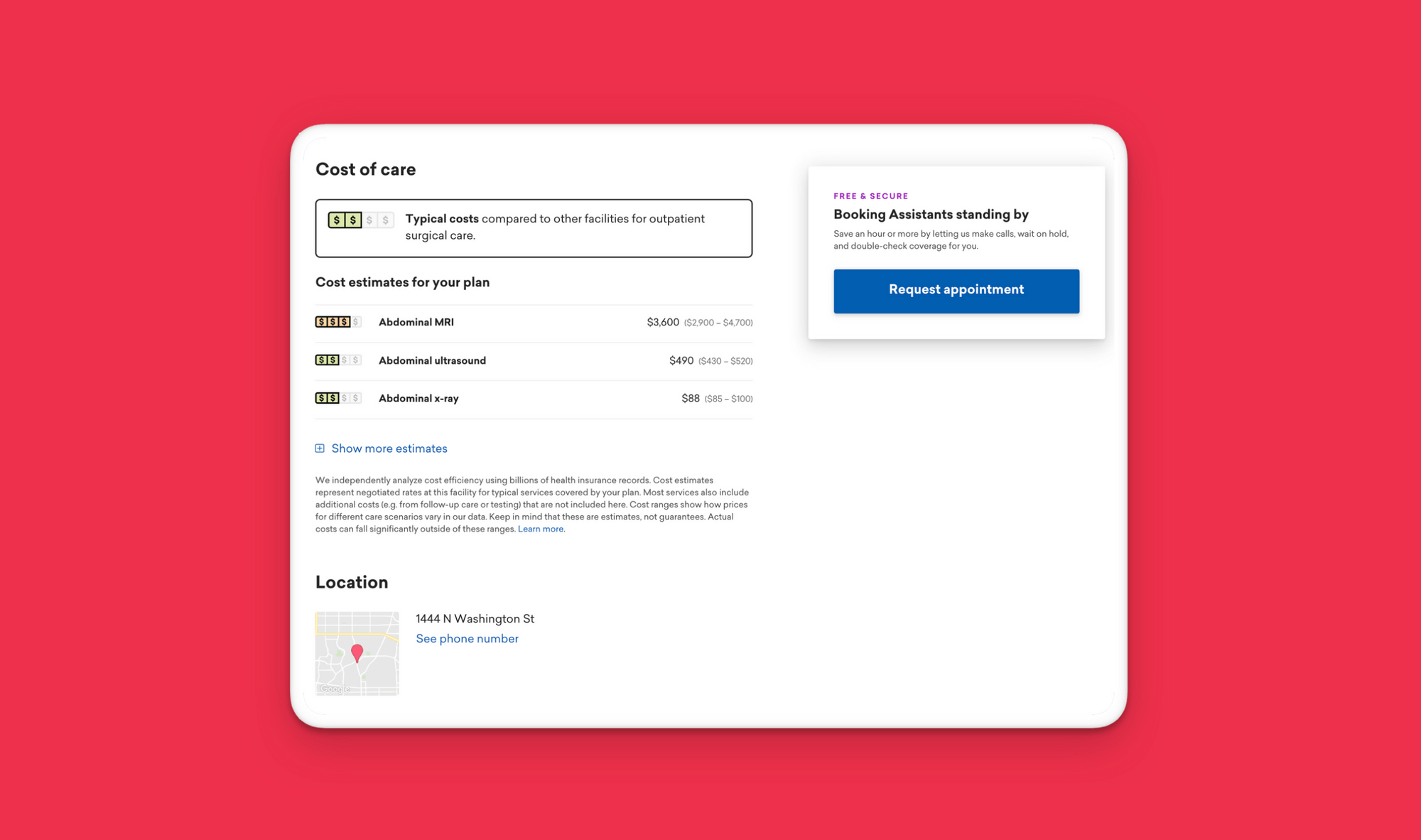 Introducing outpatient cost estimates