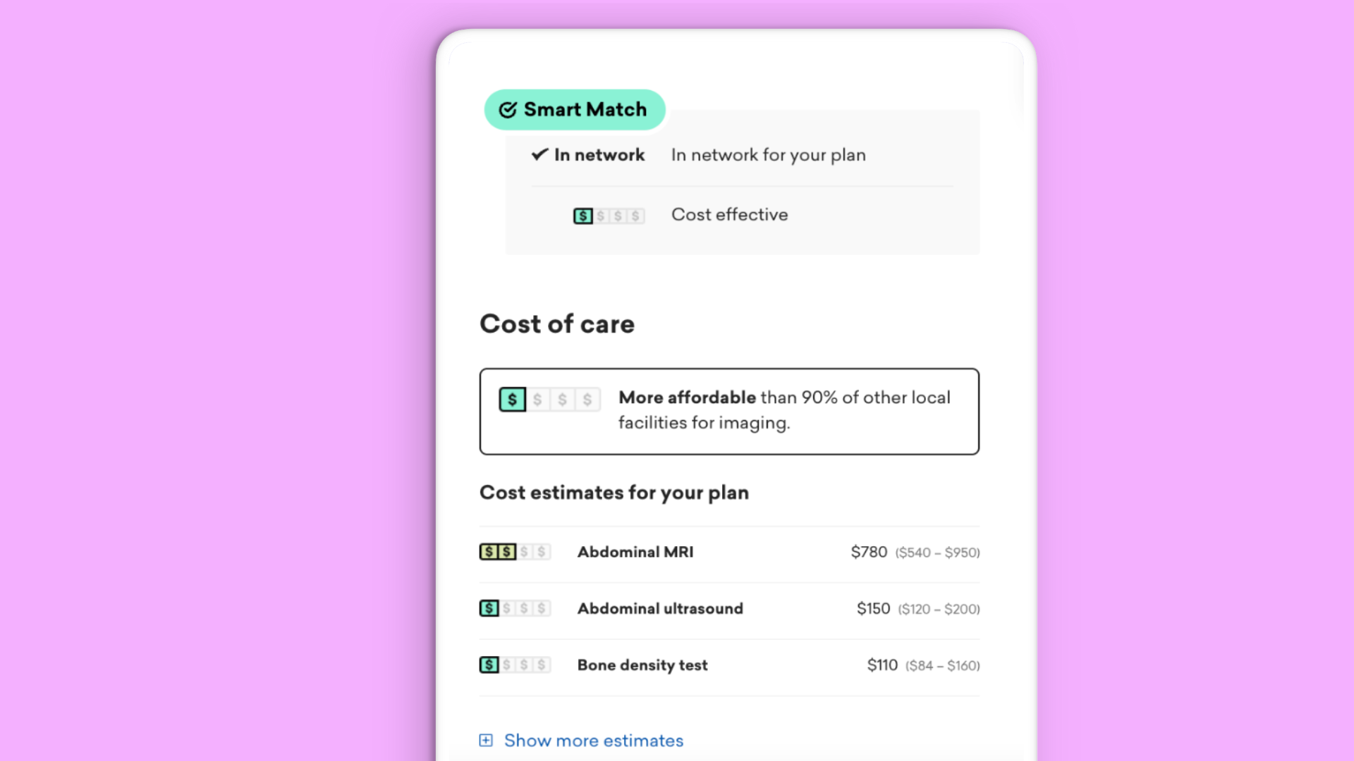 Amino expands cost estimates to include all provider types