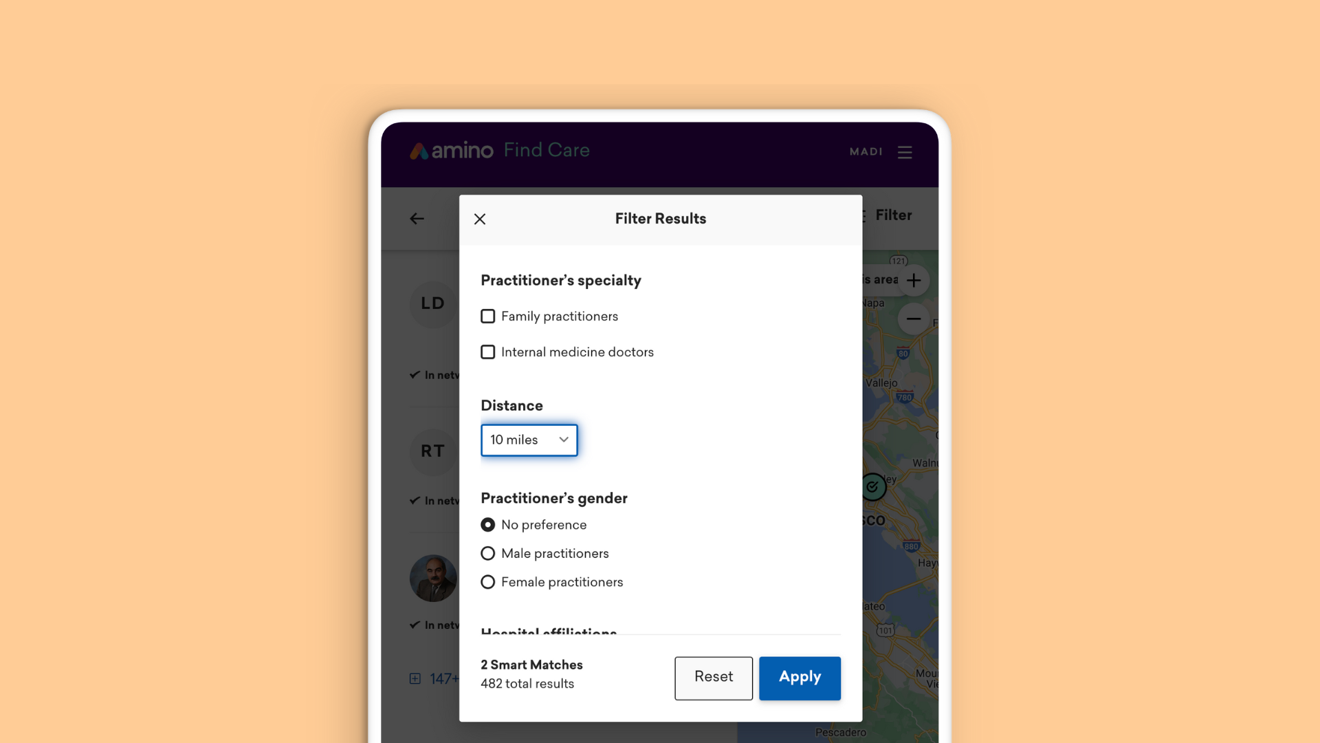 New distance filter available in Amino