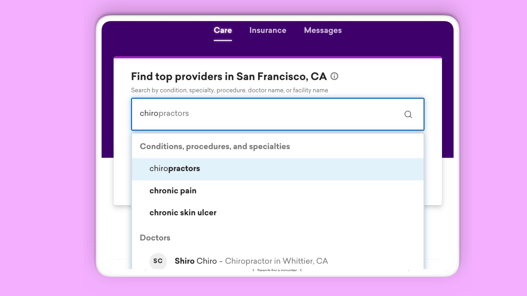 Search for ancillary service providers with Amino